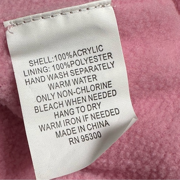 Knit Lined Winter Toddler Hat Pink Heart Pom Pom Toboggan Beanie 9.5" X 6" - Picture 8 of 8